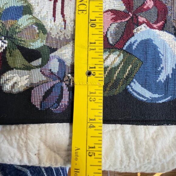 Holiday Cat Tapestry Table Runner With Festive Design & Tassels 27" X 13.5" - Picture 9 of 11